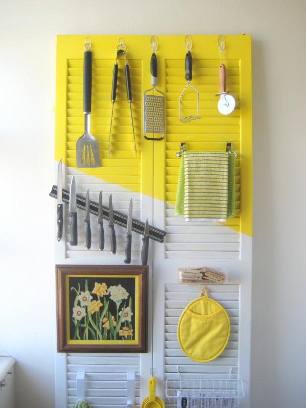 Slatted Door Kitchen Storage