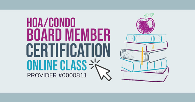 Class Webinar: HOA/Condo Board Member Certification | March 24