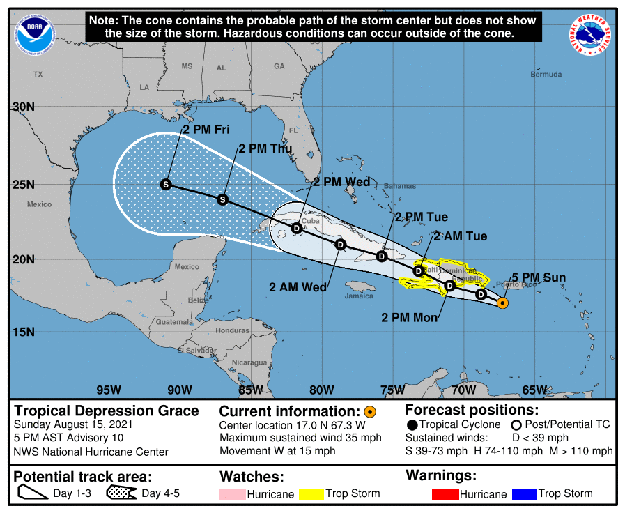 TROPICAL SYSTEMS FRED & GRACE UPDATE PM 8/15/21